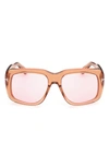 Tom Ford Bailey Square Acetate Sunglasses In Shiny Light Brown / Violet