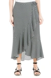 MAX STUDIO SIDE TIE RUFFLE CREPE MAXI SKIRT