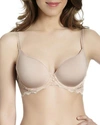 Simone Perele Caresse 3d Plunge Spacer Bra In Peau Rose