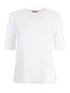 Herno T-shirt With Side Slits Button Details In White
