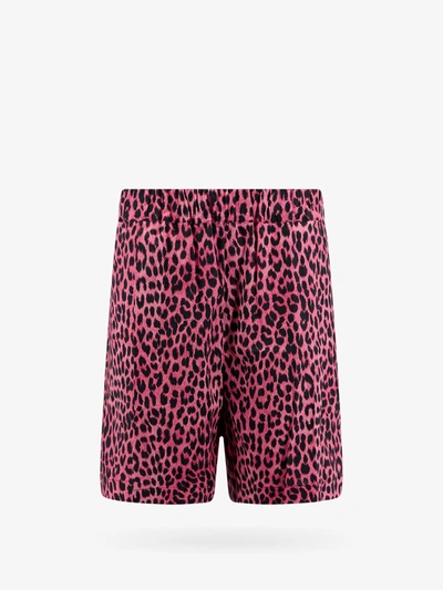 Laneus Leopard-print Shorts In Purple