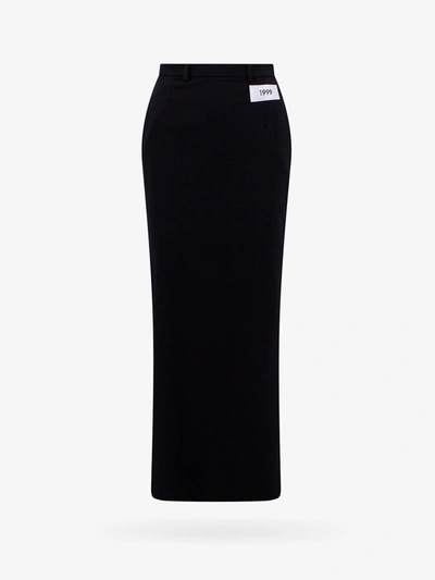 Dolce & Gabbana Black Jersey Long Skirt In Nero