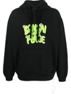 Bonsai Black Drawstring Hoodie Sweatshirt In Black