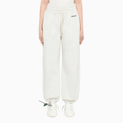 OFF-WHITE OFF WHITE™ WHITE COTTON JOGGING TROUSERS