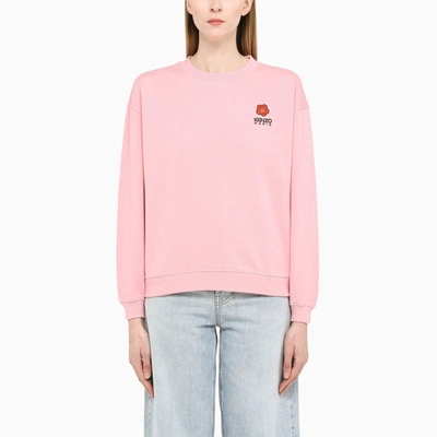Kenzo Embroidered-logo Cotton Sweatshirt In Pink
