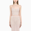 Alessandra Rich Knitted Halter Neck Top In Pink