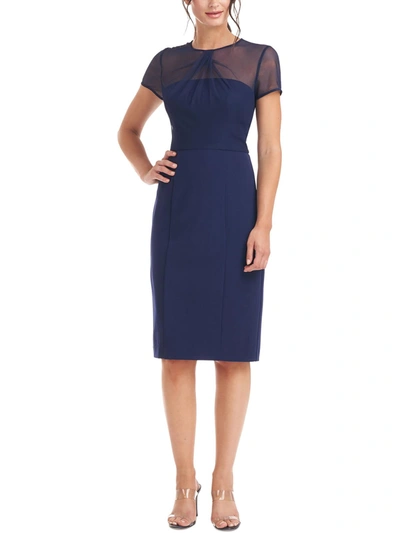 Js Collections Womens Mesh Illusion Sheath Dress In Slate Blue