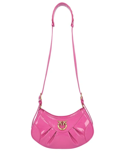 Pinko Leather Shoulder Bag In Pink
