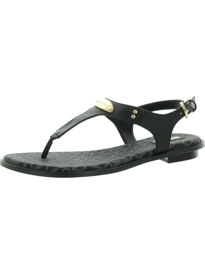 Michael Michael Kors Womens Faux Leather Embellished Slingback Sandals In Black
