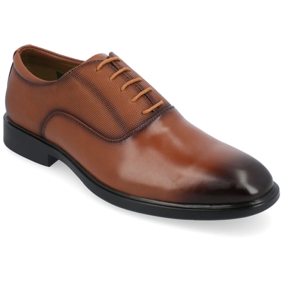 Vance Co. Vincent Vegan Leather Plain Toe Oxford In Chestnut