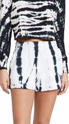 MONROW Painter Tie Dye Ex Boyfriend Short in Faded Black