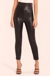 AMANDA UPRICHARD ROMANA FAUX LEATHER PULL-ON PANTS IN BLACK