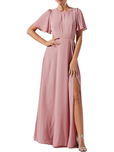 Astr Katrina Womens Open Back Maxi Evening Dress In Pink