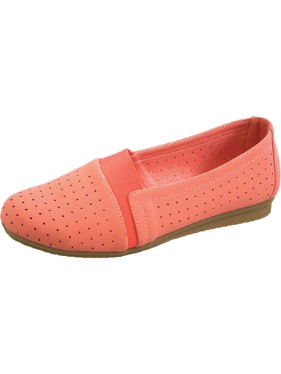 Beacon Lenore Womens Perforated Slip-on Flats In Pink