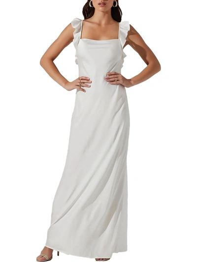 Astr Bryna Womens Satin Long Slip Dress In White