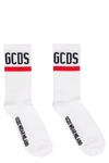 Gcds Logo-embroidered Ribbed Socks In White