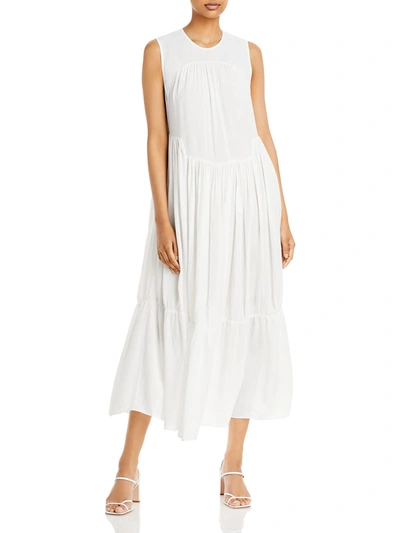 Vince Womens Sleeveless Long Maxi Dress In White