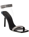 Amina Muaddi Rih Embellished Patent Leather Sandals In Black