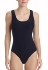 Commando Women's Matte Metallic High-cut Bodysuit In Black