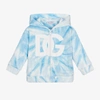 DOLCE & GABBANA BOYS BLUE & WHITE TIE-DYE DG ZIP-UP TOP