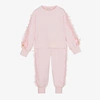 ANGEL'S FACE GIRLS PINK COTTON & TULLE FRILL TRACKSUIT