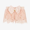 ANGEL'S FACE GIRLS PINK COTTON LACE SHORTS