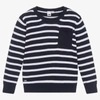 IDO BABY IDO BABY BLUE BRETON STRIPE COTTON SWEATER