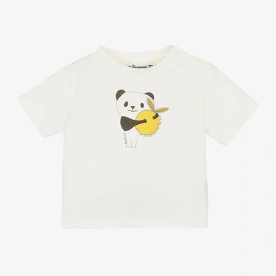 Bonpoint Babies' Graphic-print Short-sleeve T-shirt In White