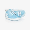 DOLCE & GABBANA BABY BOYS BLUE LEATHER PRE-WALKERS