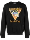 Casablanca Tennis Club Icon Printed Sweatshirt In Black