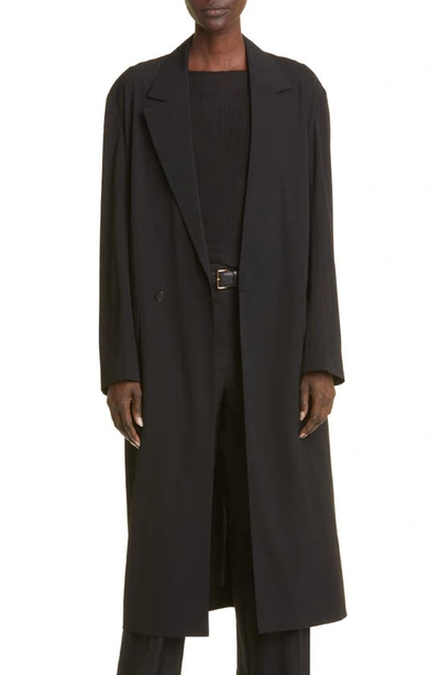 The Row Biana Long Trench Coat In Black