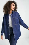 ASOS DESIGN OVERSIZE DENIM SNAP-FRONT SHIRT