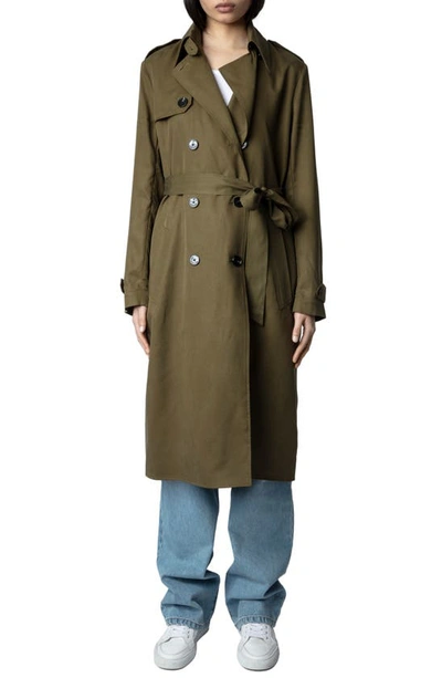 Zadig & Voltaire La Parisienne Trenchcoat In Green