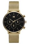 Mvmt Watches Mvmt Legacy Traveler Chronograph Mesh Strap Watch, 42mm In Black