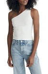 Madewell Brightside One-shoulder Tank In Eyelet White