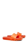 Tory Burch Clear Bubble Jelly Flat Sandals In Orange Nectar Or