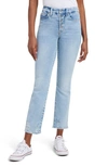 Good American Good Legs Button Fly Straight Leg Jeans In Indigo400