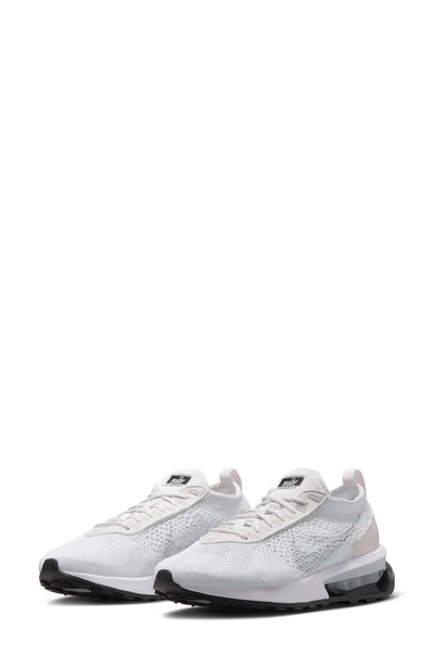 Nike Air Max Flyknit Racer Sneaker In White/ Platinum/ Black