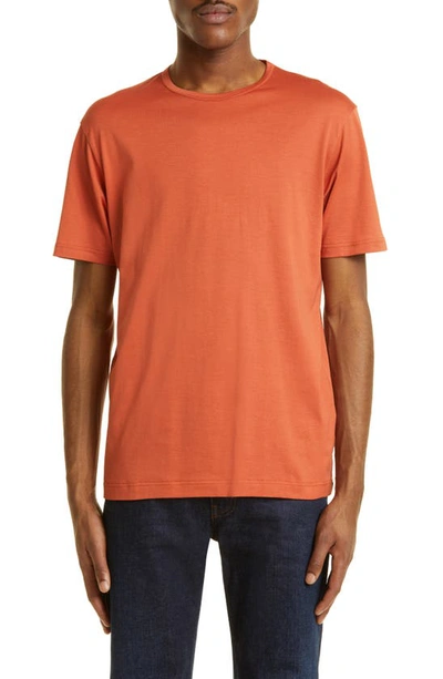 Sunspel Solid Crewneck T-shirt In Burnt Sienna