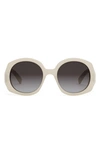 Celine Women's Bold 3 Dots 53mm Round Sunglasses In Ivory / Gradient Roviex