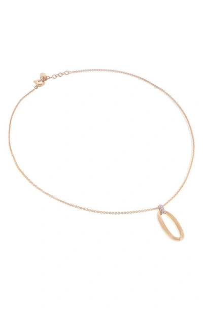 Marco Bicego 18k White & Yellow Gold Jaipur Diamond & Textured Link Drop Pendant Necklace, 16.5-18
