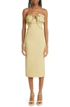 Jacquemus La Robe Bikini Strapless Midi Dress In 530 Light Khaki