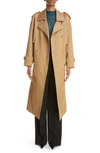 SAINT LAURENT CLASSIC COTTON GABARDINE TRENCH COAT