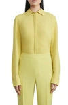 Lafayette 148 Scottie Silk Blouse In Bright Citrine