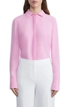 Lafayette 148 Scottie Silk Blouse In Pink Madder