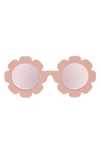 Babiators Peachy Keen 43mm Mirrored Polarized Flower Shaped Sunglasses In Peachy Keen