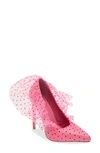 Azalea Wang Discreet Pink Polka Dot Tulle Pump In Pink