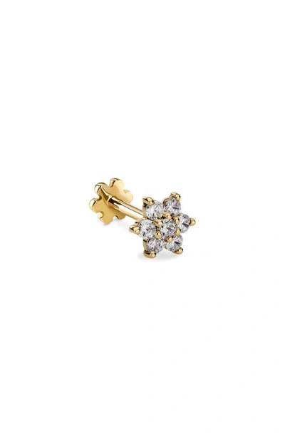 Maria Tash 14k Yellow Gold Diamond Flower Stud Earring