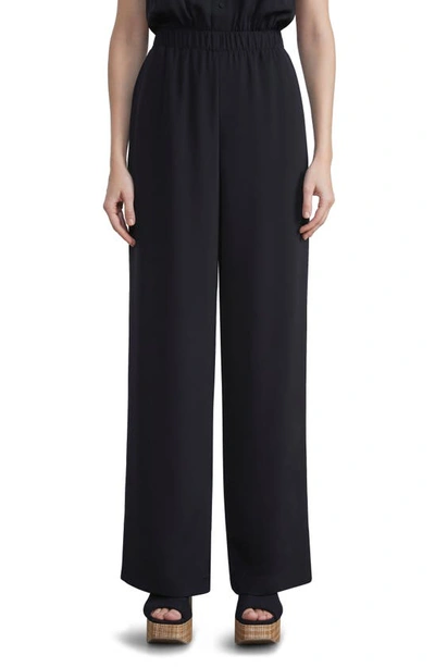 Lafayette 148 Organic Silk Crepe De Chine Perry Pant In Black