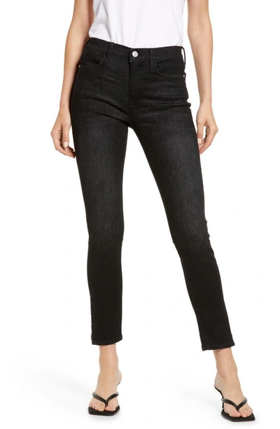 Frame Le High Skinny Jeans In Corvo Slit